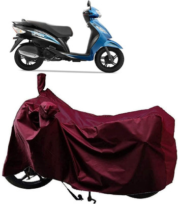 KEDIT Two Wheeler Cover for TVS(Wego, Maroon)