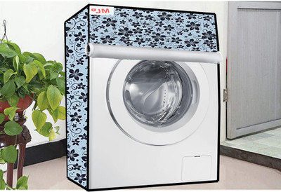 JM Homefurnishings Front Loading Washing Machine  Cover(Width: 64 cm, Blue, Black)