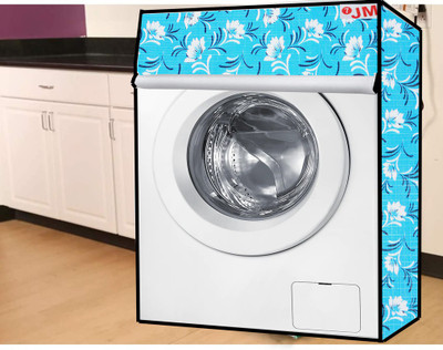 JM Homefurnishings Front Loading Washing Machine  Cover(Width: 64 cm, Turquoise Blue, White)