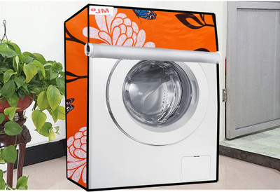 JM Homefurnishings Front Loading Washing Machine  Cover(Width: 63 cm, Orange, Bamboo)