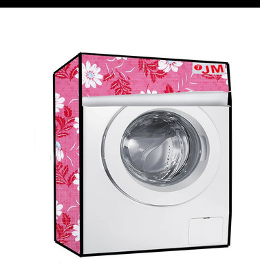 JM Homefurnishings Front Loading Washing Machine  Cover(Width: 55 cm, Pink, White)
