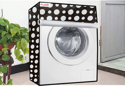 JM Homefurnishings Front Loading Washing Machine  Cover(Width: 66 cm, Black, White)