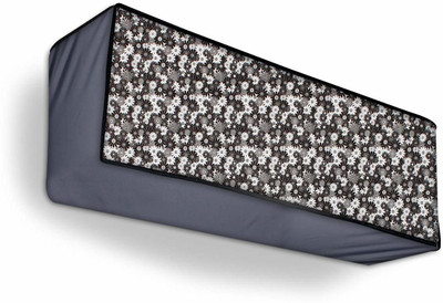 Lala Maneet Air Conditioner  Cover(Width: 114.3 cm, GREY BLACK WHTE FLOWER)