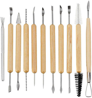JASTIN Craft Wooden Clay Tools Set Wax Plaster Soap Pottery Modelling Standard(11pcs)