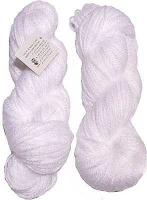 JEFFY Vardhman RABIT Excel Wool Hank Hand Knitting Wool /Yarn, White - 300g