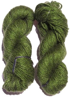 JEFFY Vardhman RABIT Excel Wool Hank Hand Knitting Wool /Yarn, Leaf Green - 300g