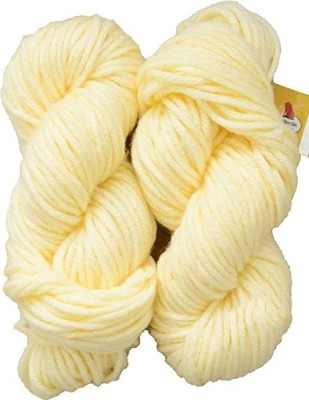 JEFFY Vardhman Thick Chunky Wool Crochet Needle Wool Yarn for Knitting - Cream, 200g