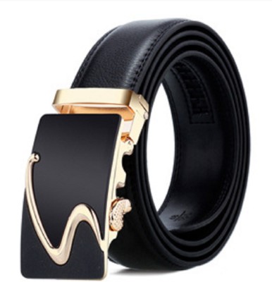 ZACHARIAS Men Casual, Party, Formal Black, Gold Artificial Leather, Texas Leatherite Belt