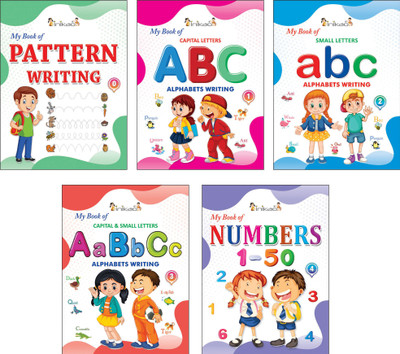 InIkao English Writing Practice Books for kindergarten kids - English Basic Standard Copy Writing Books Collections (Set of 5 Books). English Alphabet Writing, Capital Letter, Small Letter, Capital & Small, Pattern Writing, Numbers 1-50(English, Paperback, InIkao) InIkao English Writing Practice Books for kindergarten kids - English Basic Standard Copy Writing Books Collections (Set of 5 Books). English Alphabet Writing, Capital Letter, Small Letter, Capital & Small, Pattern Writing, Numbers 1-50(English, Paperback, InIkao)