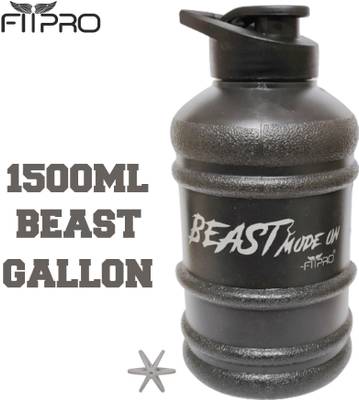 BEAST 1.5L SPORTS GALLON WATER BOTTLE FOR GYM SHAKER WITH MIXER BALL BLACK 1500 ml Shaker