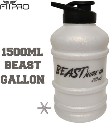 FitPro 1500 ml Plastic Shaker(Pack of 1, White)