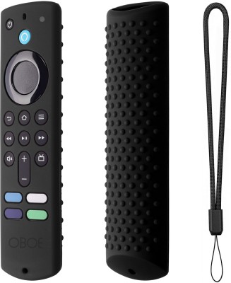 Oboe Front & Back Case for Fire TV Stick 3rd Gen & 4K Max 2021 Full Wrap Remote Cover Anti-Lost with Loop(Black, Shock Proof, Silicon, Pack of: 1)