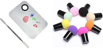 Lusty soul COMBO OF MAKEUP MIXXING PALETTE WITH 8 PIECE OF MUSHROOM PUFF(9 Items in the set)