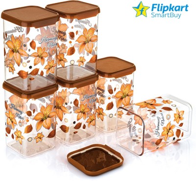 Flipkart SmartBuy Plastic Grocery Container  - 1100 ml(Pack of 6, Orange)