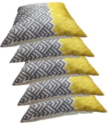 DREAMS AND DECORE Geometric Cushions Cover(Pack of 5, 40 cm*40 cm, Grey)