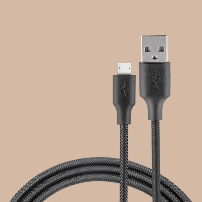 ZINUX Micro USB Cable 2.4 A 1.2 m Micro USB cable for Fast Charging & 480mpbs Fast Data Transfer Cable PACK OF 1(Compatible with Micro Usb cable, vivo, oppo, mi, redmi, one plus, samsung, tablet, charging cable, Black, One Cable)