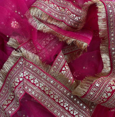 Manpreet fashion Net Embellished Women Dupatta