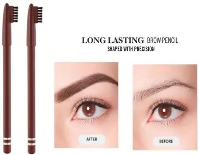 FELICECHIARA HD Eye Brow Shaper Water Proof Black Eyebrow Pencil with Brush(BROWN)