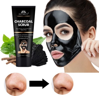 INTIMIFY Activated Black heads removal Mask, Charcoal Peel off Face Mask For Men & Women,(100 g)
