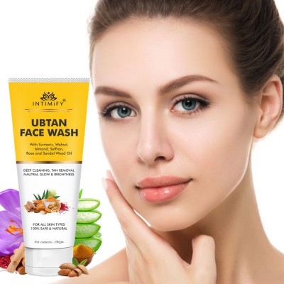 INTIMIFY Ubtan face wash, Blackhead remover with turmeric saffron, Remove Acne & Pimples Face Wash(100 g)