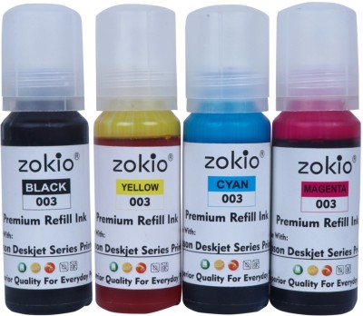 ZOKIO One 001 / 003 Ink For Epson L3110 , L3100 , L3115 , L3116 Etc.... Black + Tri Color Combo Pack Ink Bottle