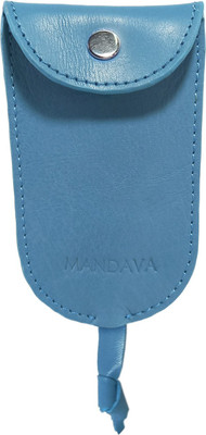 MANDAVA Genuine Leather Handmade Unisex Slim Key Pouch Key Case With Pull Strap Key Chain