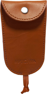 MANDAVA Genuine Leather Handmade Unisex Slim Key Pouch Key Case With Pull Strap Key Chain