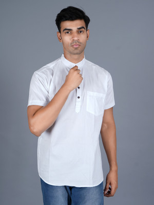 Wickster Men Solid Straight Kurta(White)