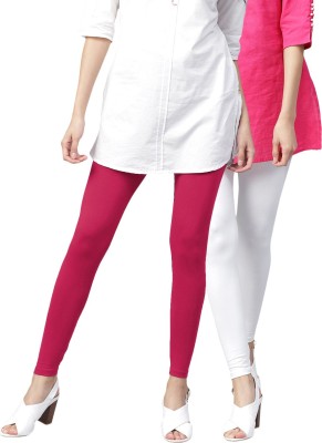 TCG Ankle Length  Ethnic Wear Legging(Pink, White, Solid)