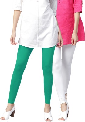 TCG Ankle Length  Ethnic Wear Legging(Green, White, Solid)