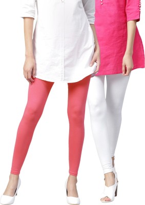 TCG Ankle Length  Ethnic Wear Legging(Pink, White, Solid)