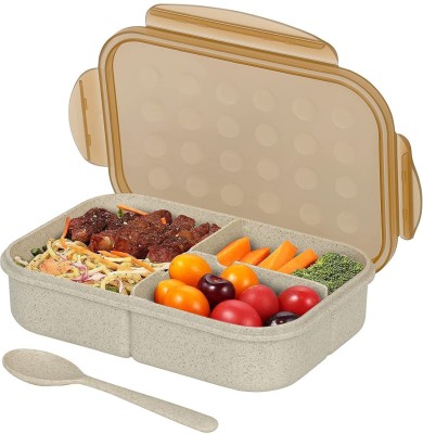 Bluebell Lunch Box for Office and School use, Leak Proof Dual Compartment Lunch Box 3 Containers Lunch Box(890 ml)