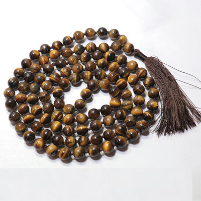 RATAN BAZAAR Brown Colour Beads Mala for Women Tiger's Eye Stone Chain