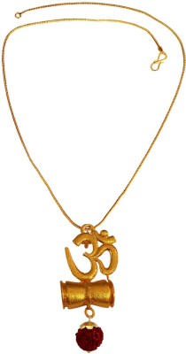 Shintai Om Damru Rudraksha Gold Plated Pendant Gold-plated Alloy Pendant