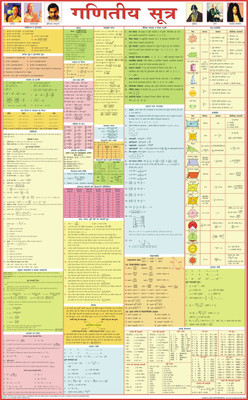 Maths Formula HINDI | Laminated | 55 x 90 cm Paper Print(36 inch X 23 inch)