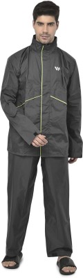 Wet Off Hood Solid Men Raincoat