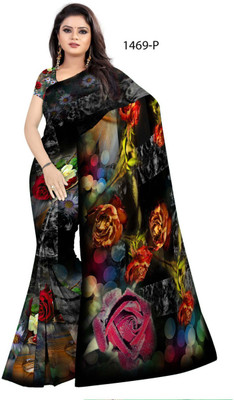 p d silk mills Printed Bollywood Georgette Saree(Multicolor)