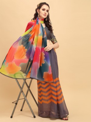 Sangria Printed Bollywood Georgette Saree(Multicolor)