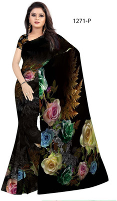 p d silk mills Printed Bollywood Georgette Saree(Multicolor)