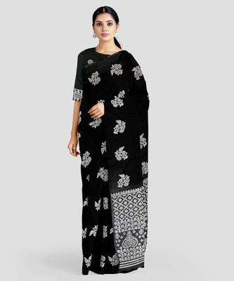 kamdar Woven Mekhela Chador Polyester Saree(Black)