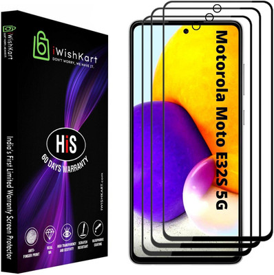 iWishKart Edge To Edge Tempered Glass for MOTOROLA e32s(Pack of 3)