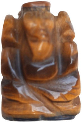 Maitri Export Tiger Eye Crystal Ganesha/ Ganpathi, Small Size Decorative Showpiece  -  3 cm(Stone, Brown)