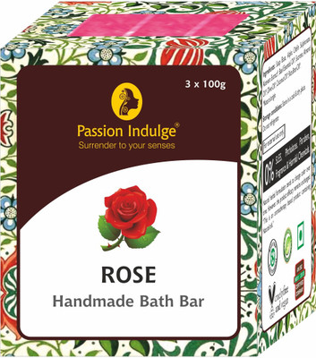 Passion Indulge Handmade Natural Soap - Rose (Pack of 3)(3 x 33.33 g)