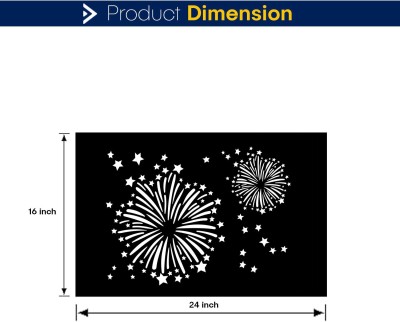 JAZZIKA Wall Stencils Pack of 1 (Size:-16X24 Inch) PATTERN THEME- Fireworks DIY Reusable Painting Design Suitable For Drawing Room, Living Room, Entrance Room & Office Home Wall Art Stencil(Pack of 1, Stencil For Wall Painting)