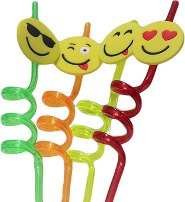 AKOSHA Crazy Drinking Straw(Multicolor, Pack of 4)
