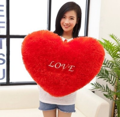 Frantic Soft Stuffed Heart Shape Love Cushion Pillow  - 25 cm(Red)