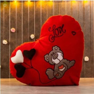 Frantic Soft Stuffed Heart Shape Cushion Pillow  - 25 cm(Red)