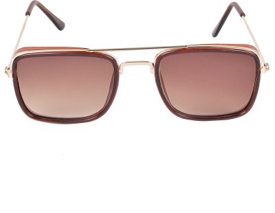Majestic Rectangular Sunglasses(For Men & Women, Brown)
