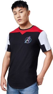 The Souled Store Printed Men Round Neck Black T-Shirt