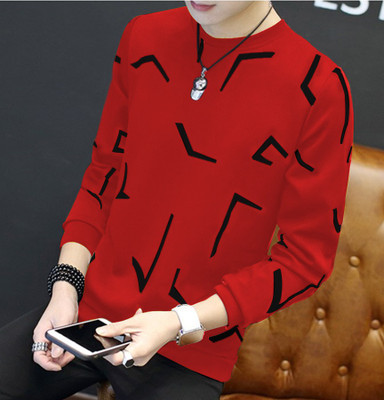 JUGULAR Printed Men Round Neck Red T-Shirt
